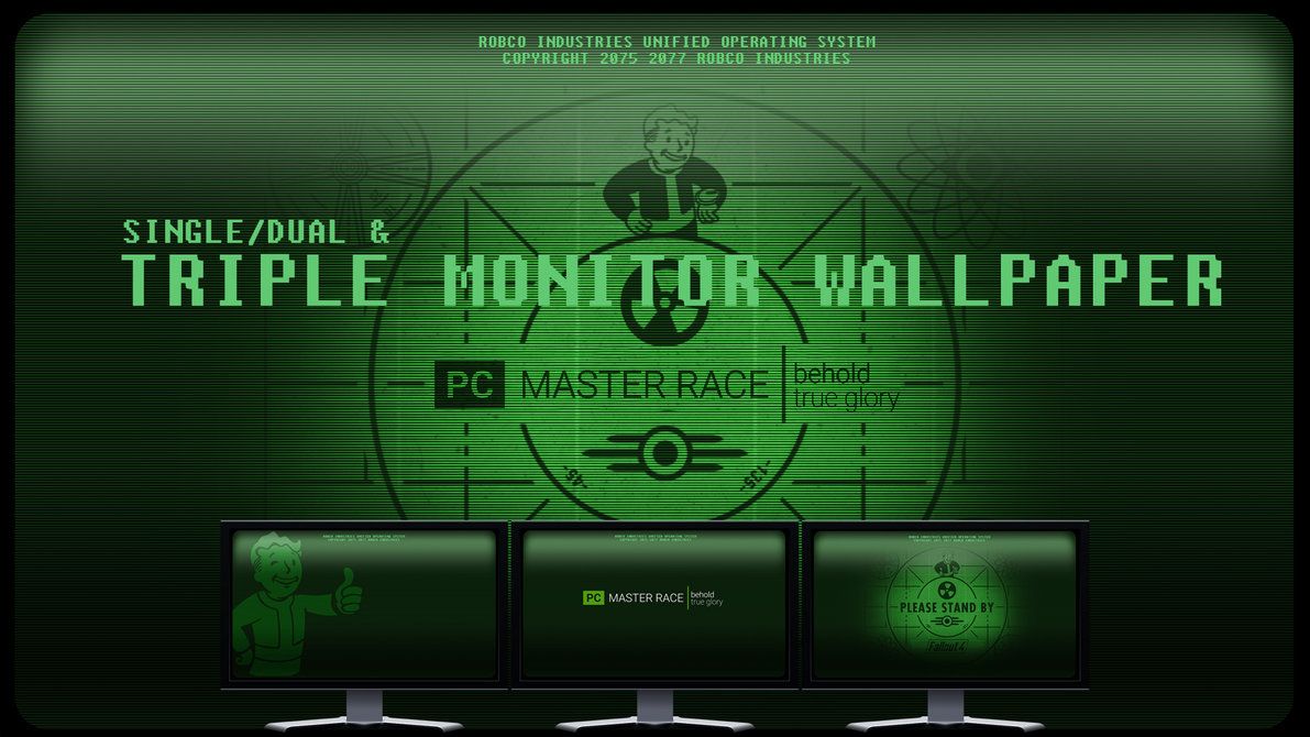 Fallout 4 - Single / Dual / Triple Monitor Wallpaper by foxgguy2001