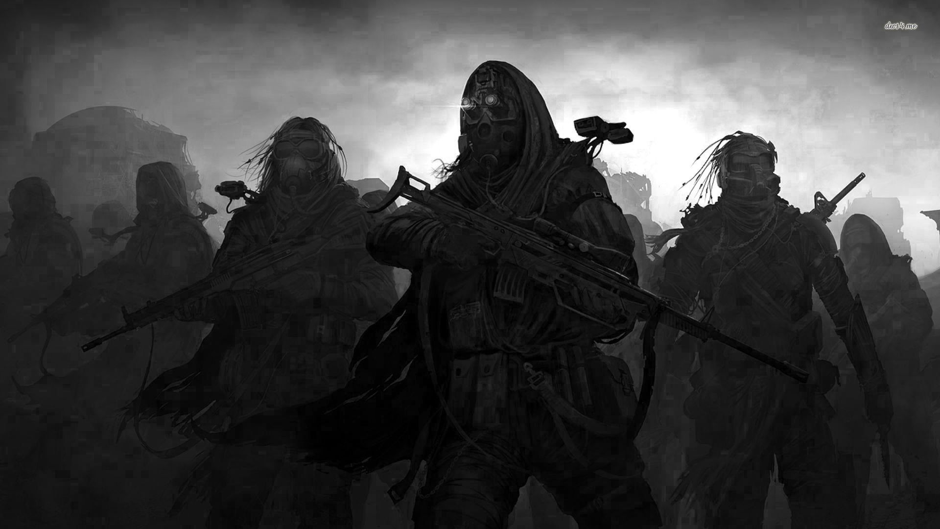 Soldiers with gas masks wallpaper - Digital Art wallpapers - #16168