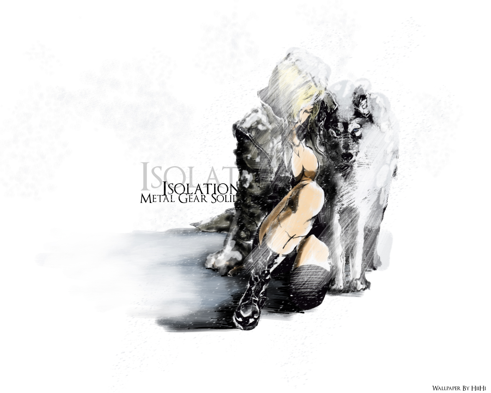 mgs metal gear solid isolation artwork game girl dog #x0q