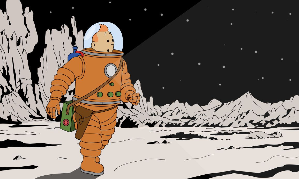 Tintin on the moon Wallpaper by simonking1 on DeviantArt