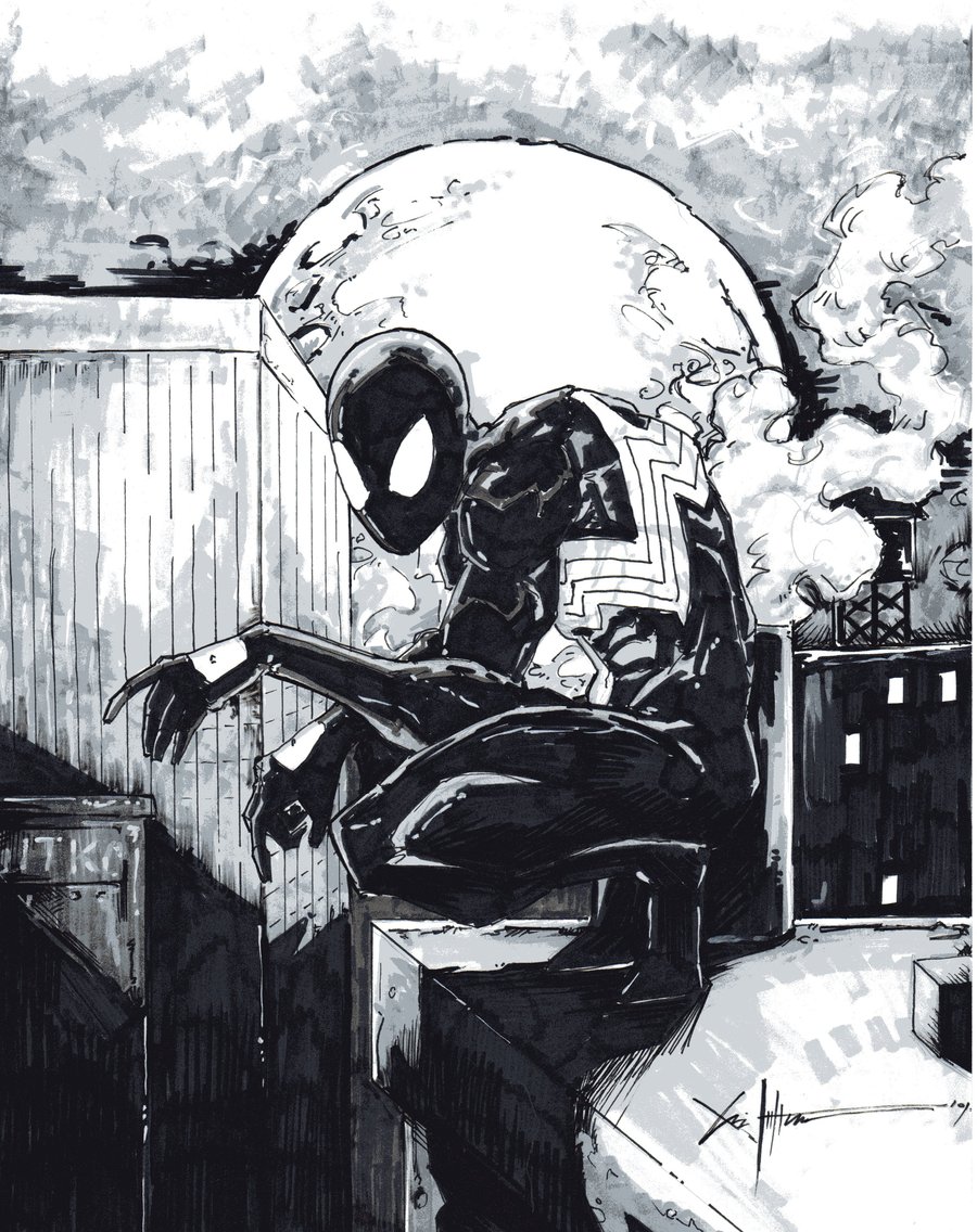 black suit spider-man by ChrisOzFulton on DeviantArt