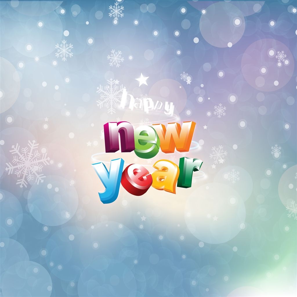 Happy New Year Colorful Letters iPad Air Wallpaper Download ...