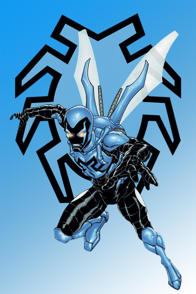 Blue Beetle I4 drawns cartoons wallpaper for iPhone download free