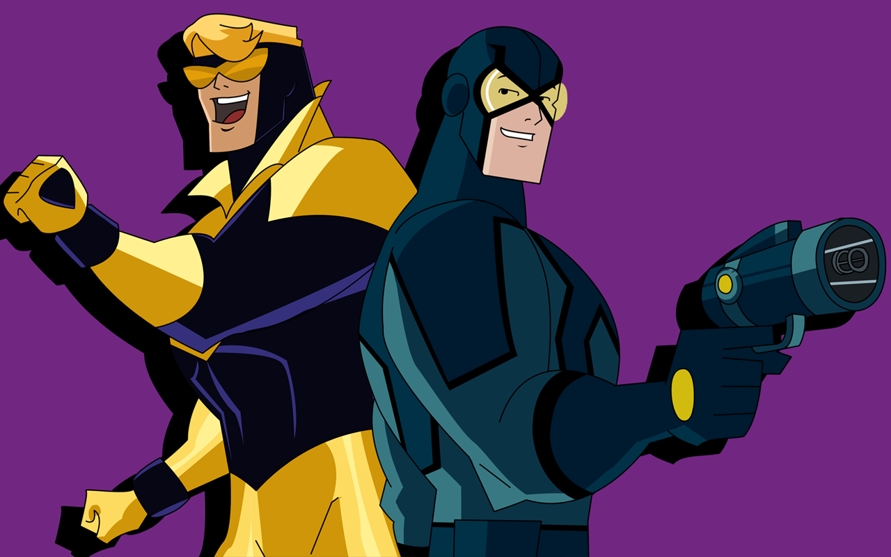 B&tB Booster and Beetle Wallpaper - Blue and Gold Incorporated