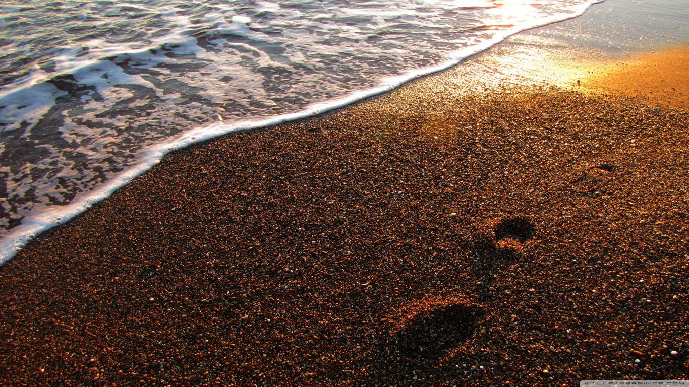 Foot prints on the sand - (#140575) - High Quality and Resolution ...