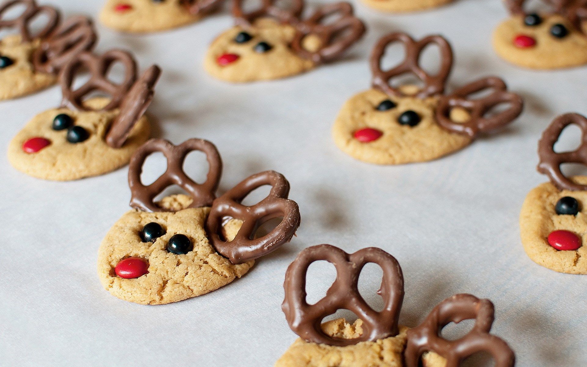 Adorable face of reindeer cooked by chocolate hd 1080p