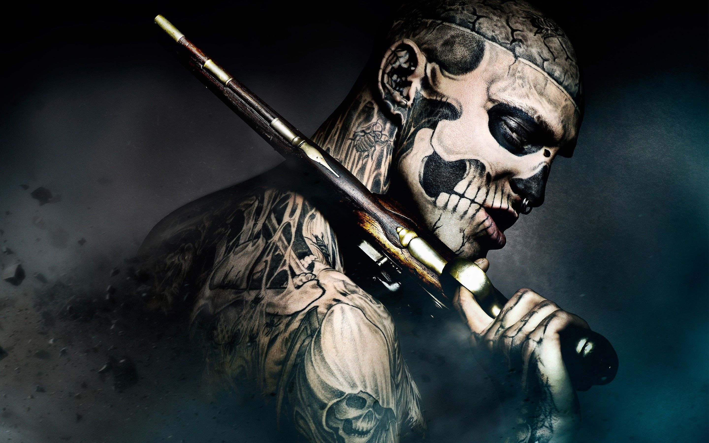 Tattoos, guns, stars, zombies, freak, cool story bro, tattoo
