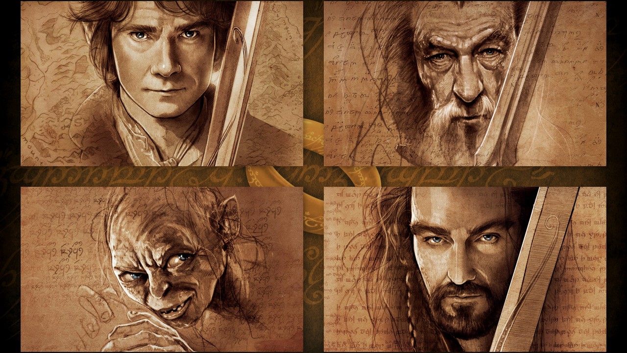 Wallpapers Thorin Bilbo Gandalf And Gollum In The Hobbit An ...