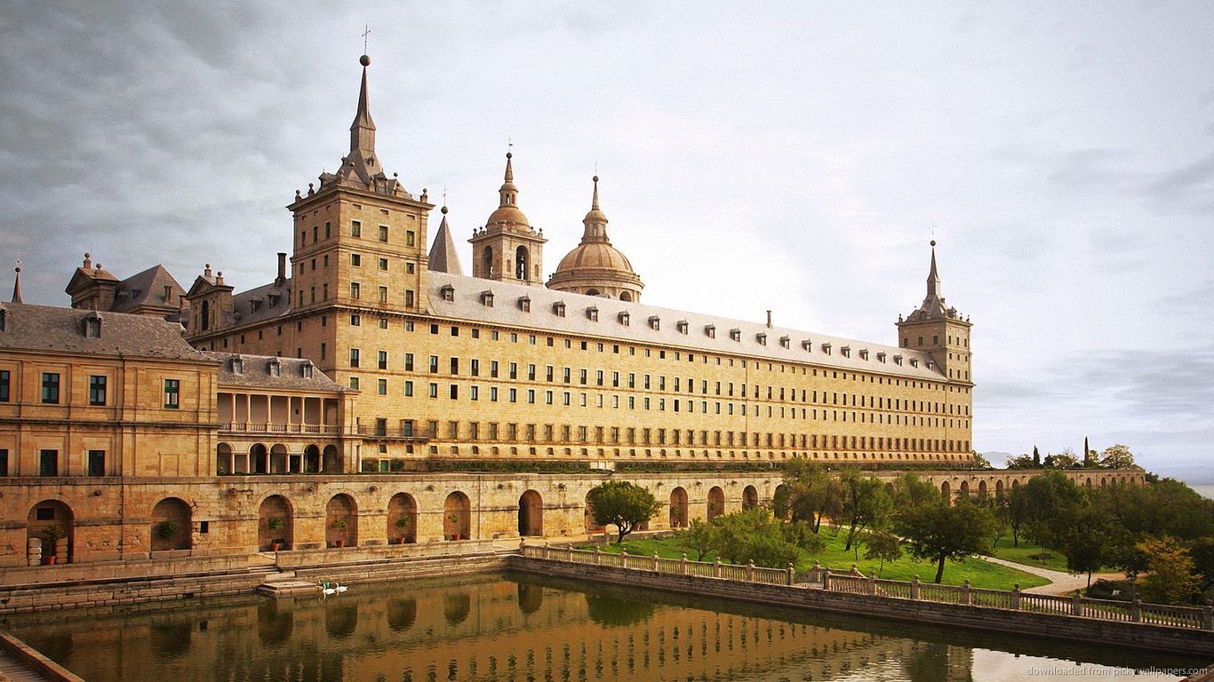 Download 1366x768 Escorial Monastery In Madrid Wallpaper
