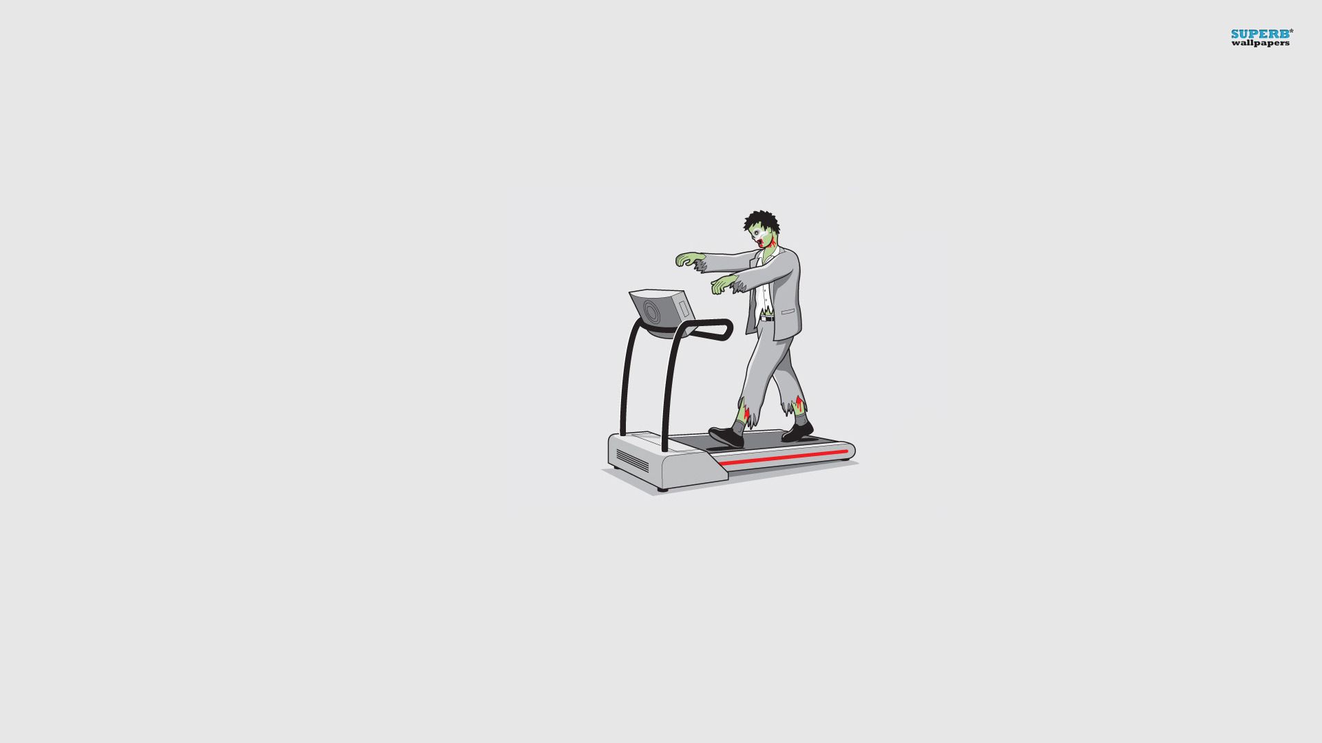 Zombie on a treadmill wallpaper - Funny wallpapers