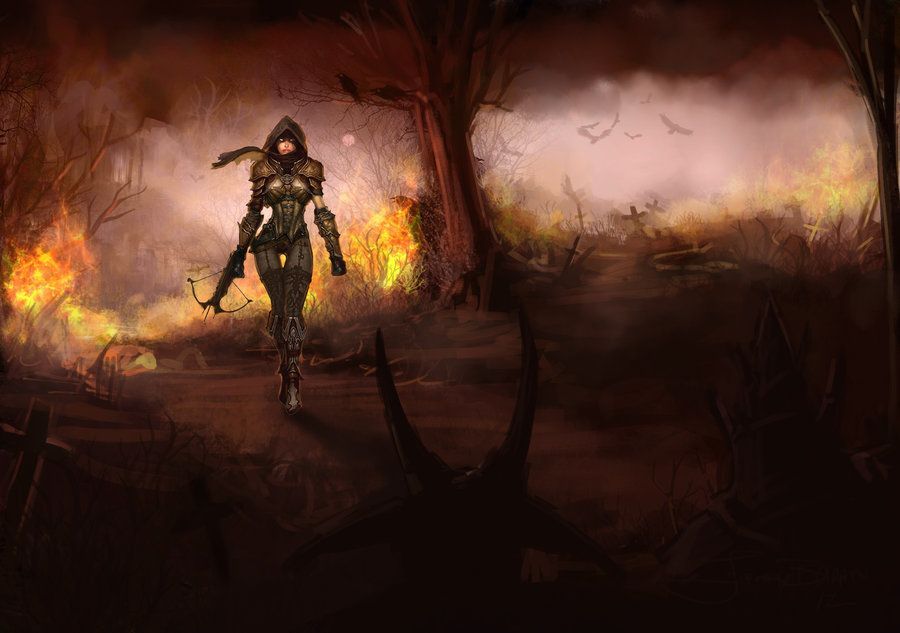 Diablo 3 Demon Hunter (background) by cursedblade1337 on DeviantArt