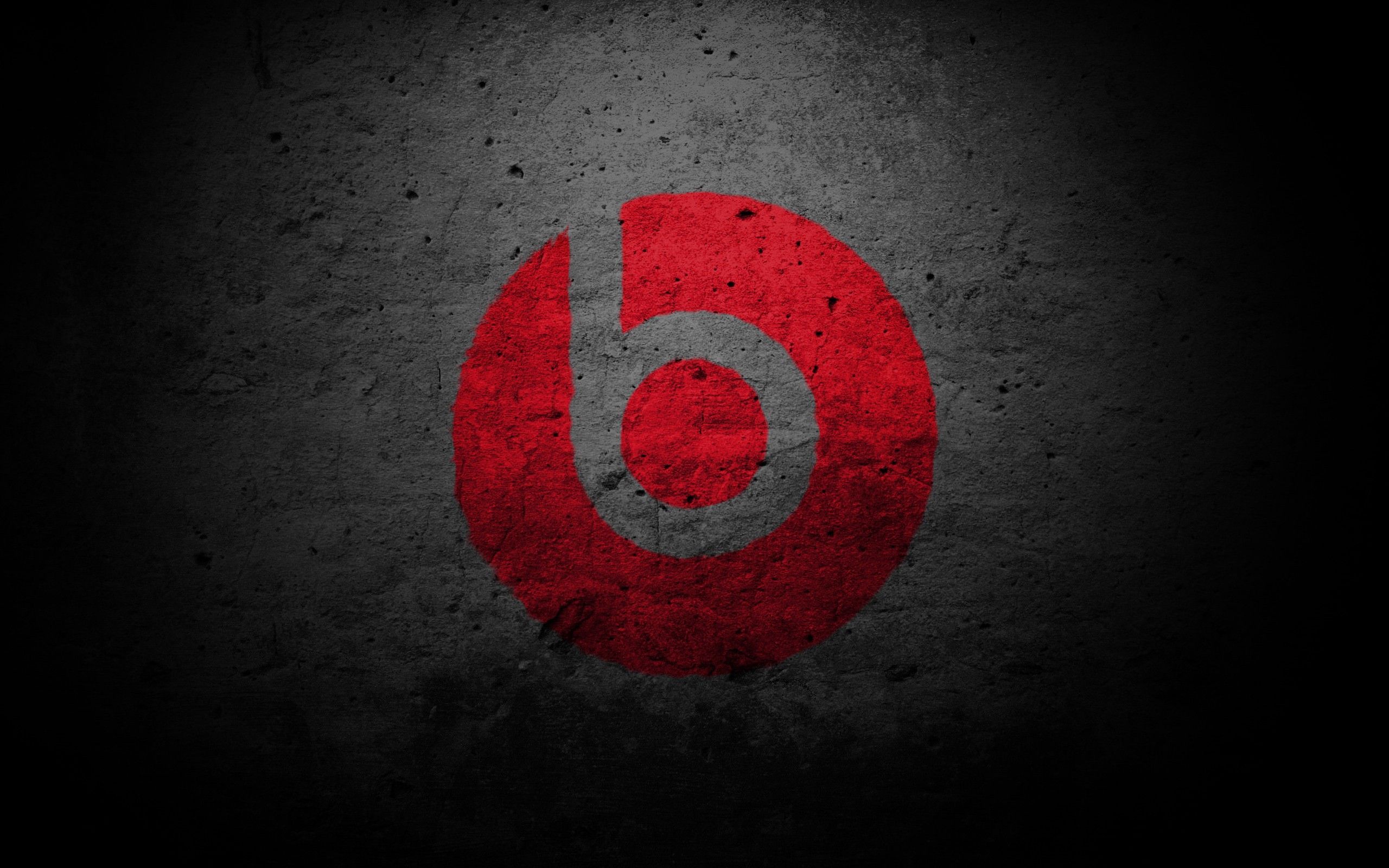 Red, wall, Dr Dre, logos, letter bee, Monster Beat Backgrounds