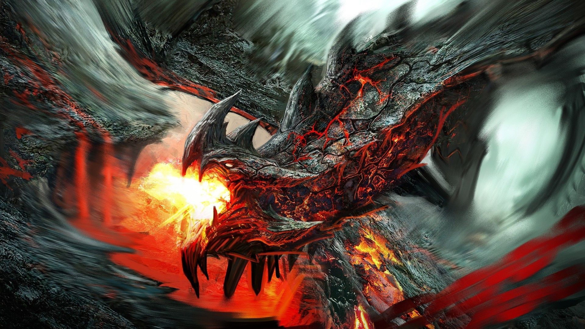 Fire Lava Dragon Wallpaper Fantasy Desktop 166396