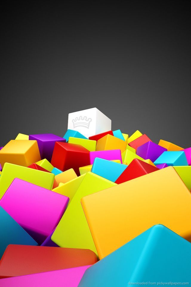 Download Cool 3D Colorful Cubes Wallpaper For iPhone 4