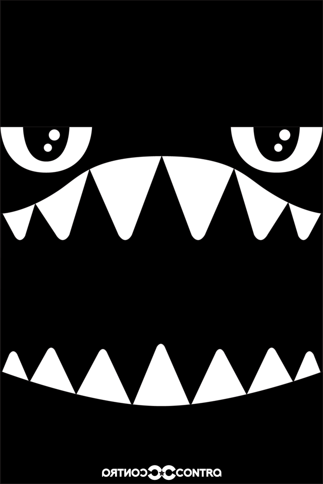 Angry Face - Black | iPhone Wallpaper