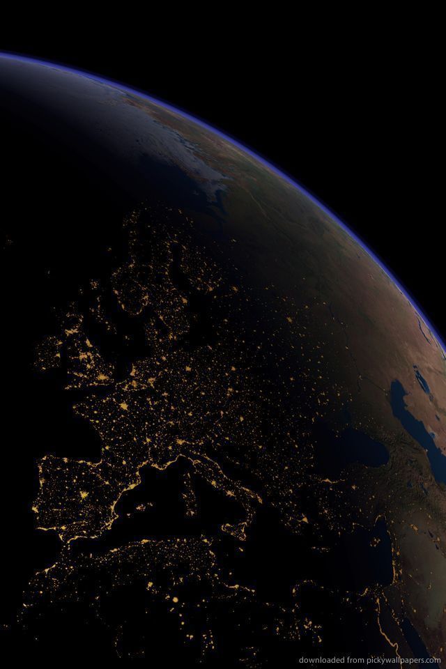 Download Europe From Space Wallpaper For iPhone 4