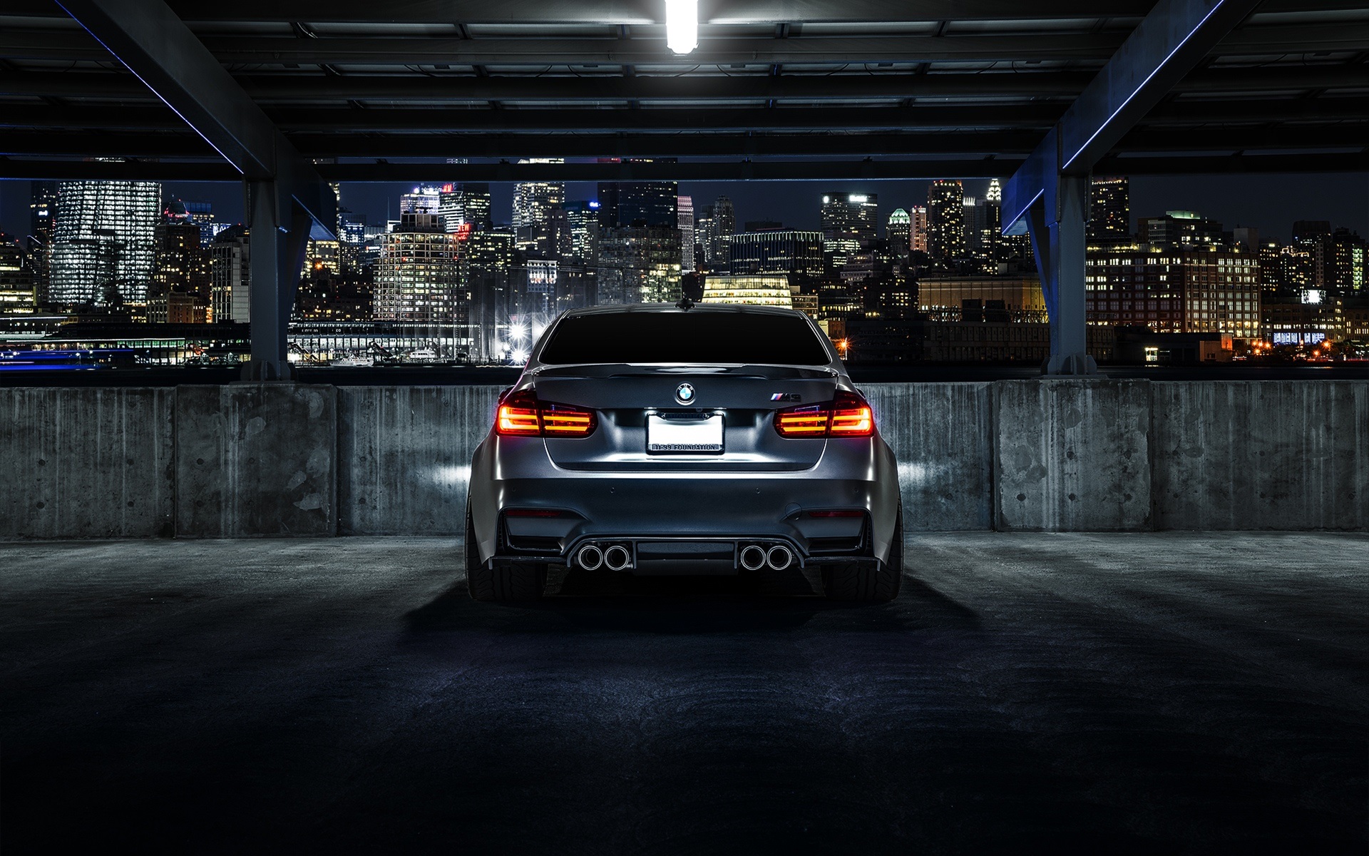 BMW M3 F80 matte black car rear view, night, city wallpaper,BMW HD ...