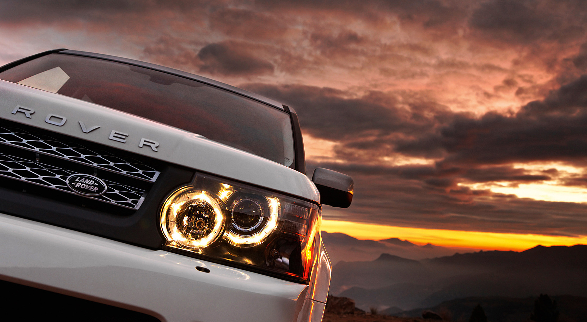 Wallpaper sunset, clouds, Land Rover, Range Rover, Range Rover ...