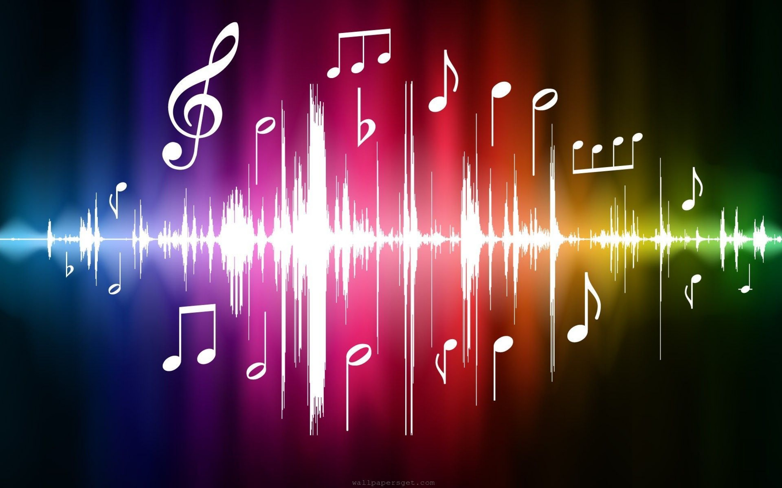 Hd wallpapers sound waves musical note desktop 25601600 wallpaper