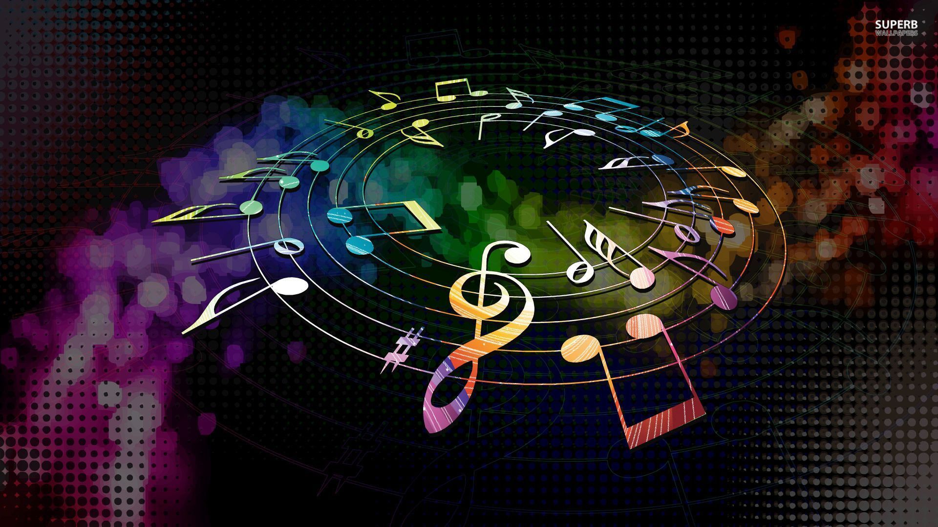 Colorful Musical Notes : Desktop and mobile wallpaper : Wallippo