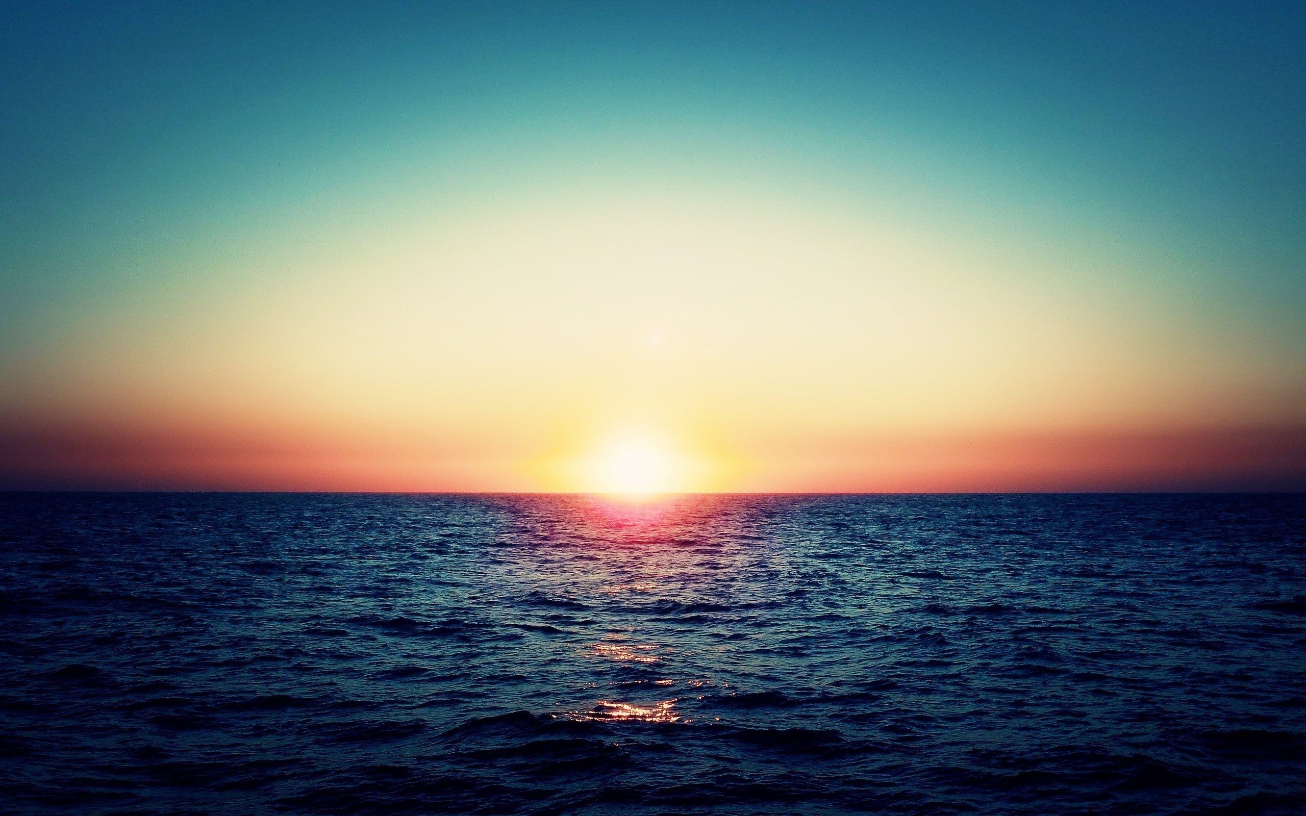Ocean sunset horizon wallpaper 2560x1600