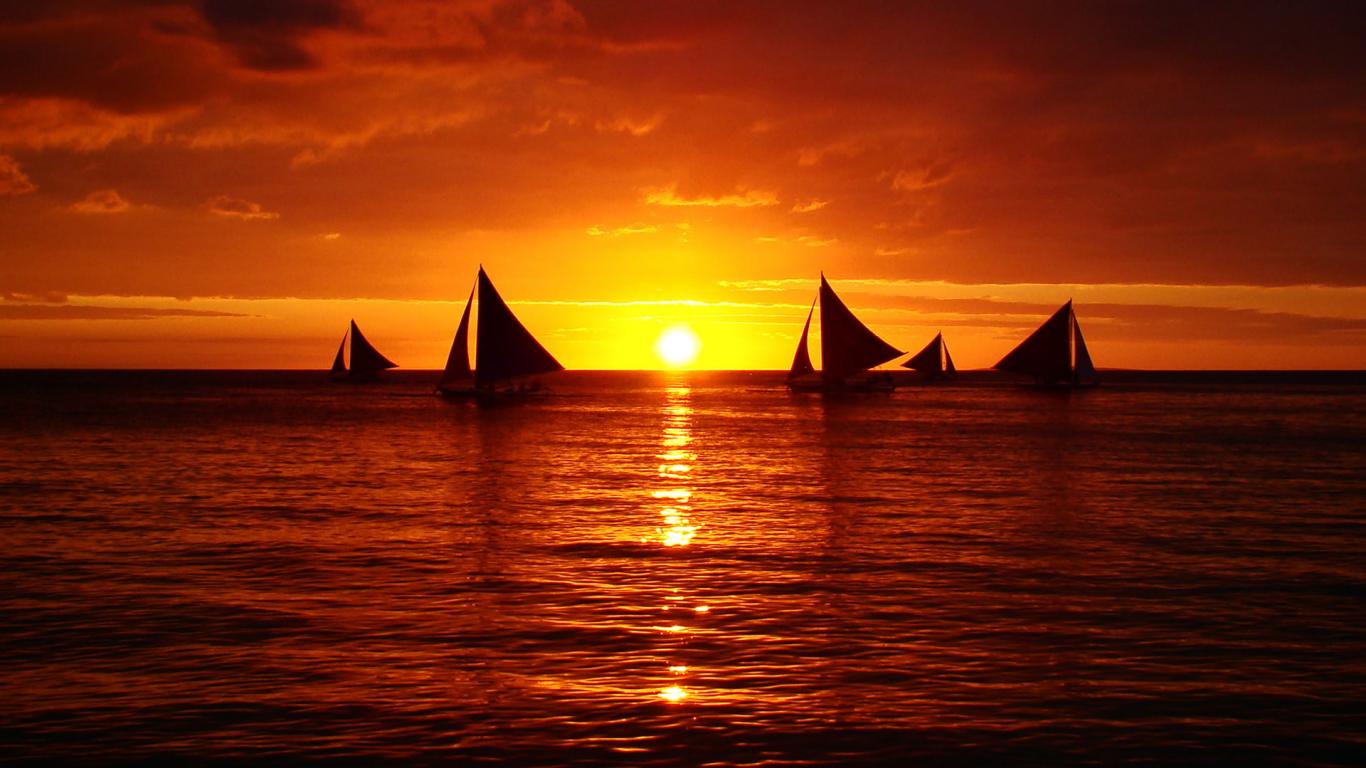 Ocean Sunset Boat