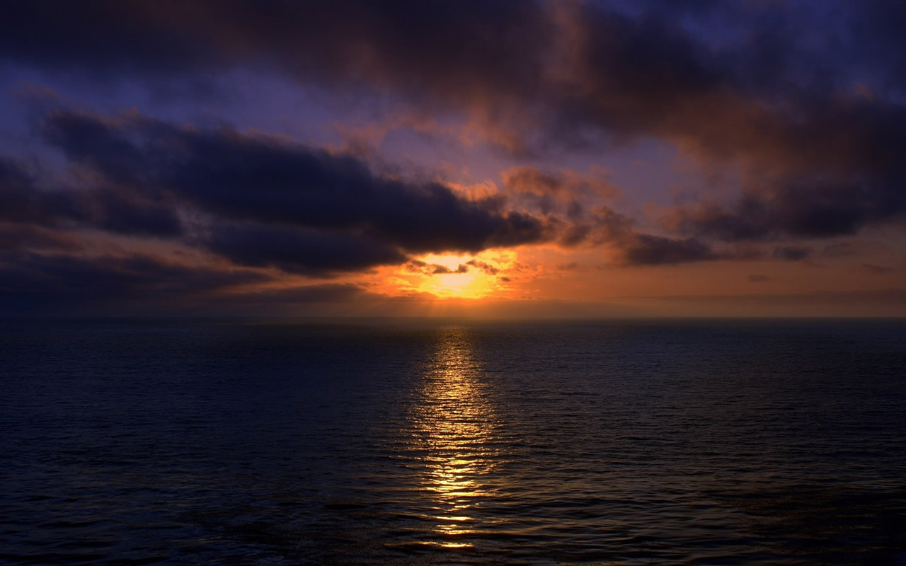Sunset ocean scenery