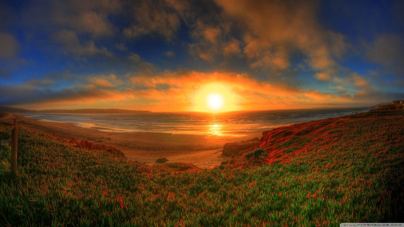 Sunset Ocean HD desktop wallpaper : Widescreen : High Definition ...