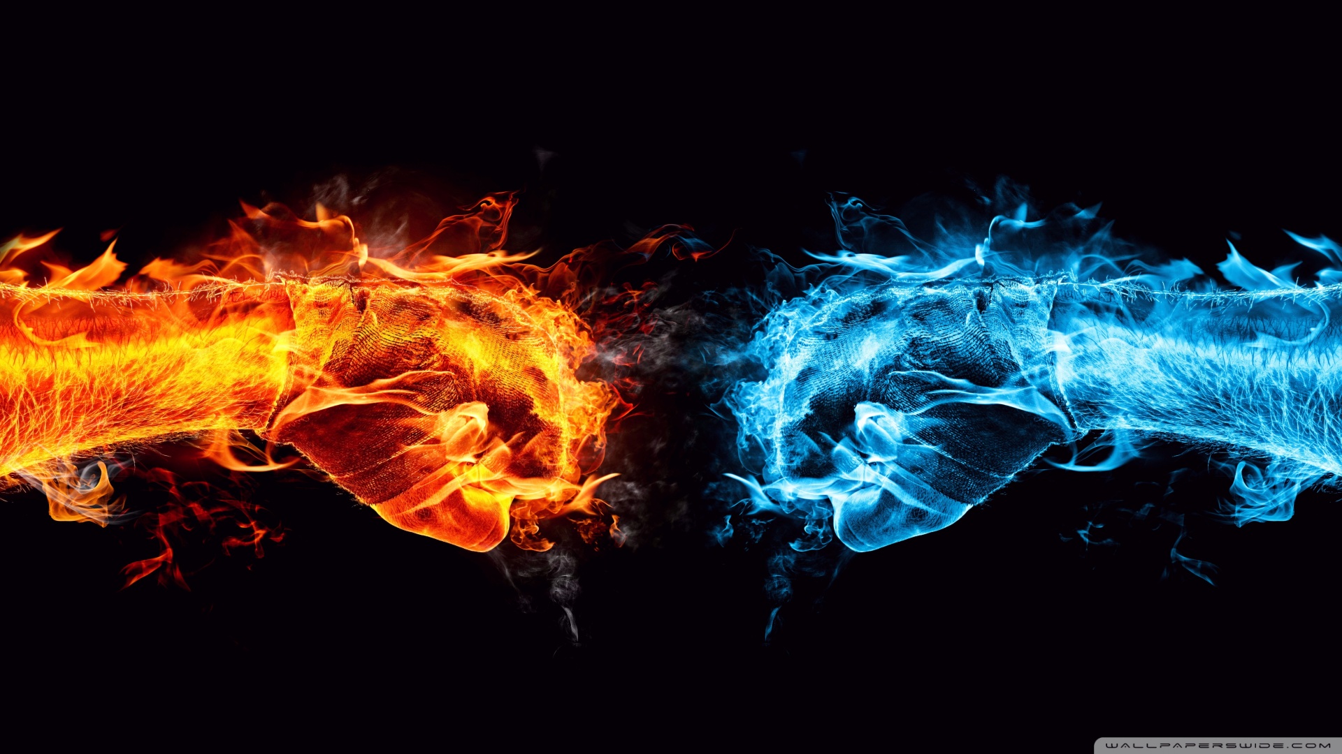 Fire Fist vs Water Fist HD desktop wallpaper High Definition