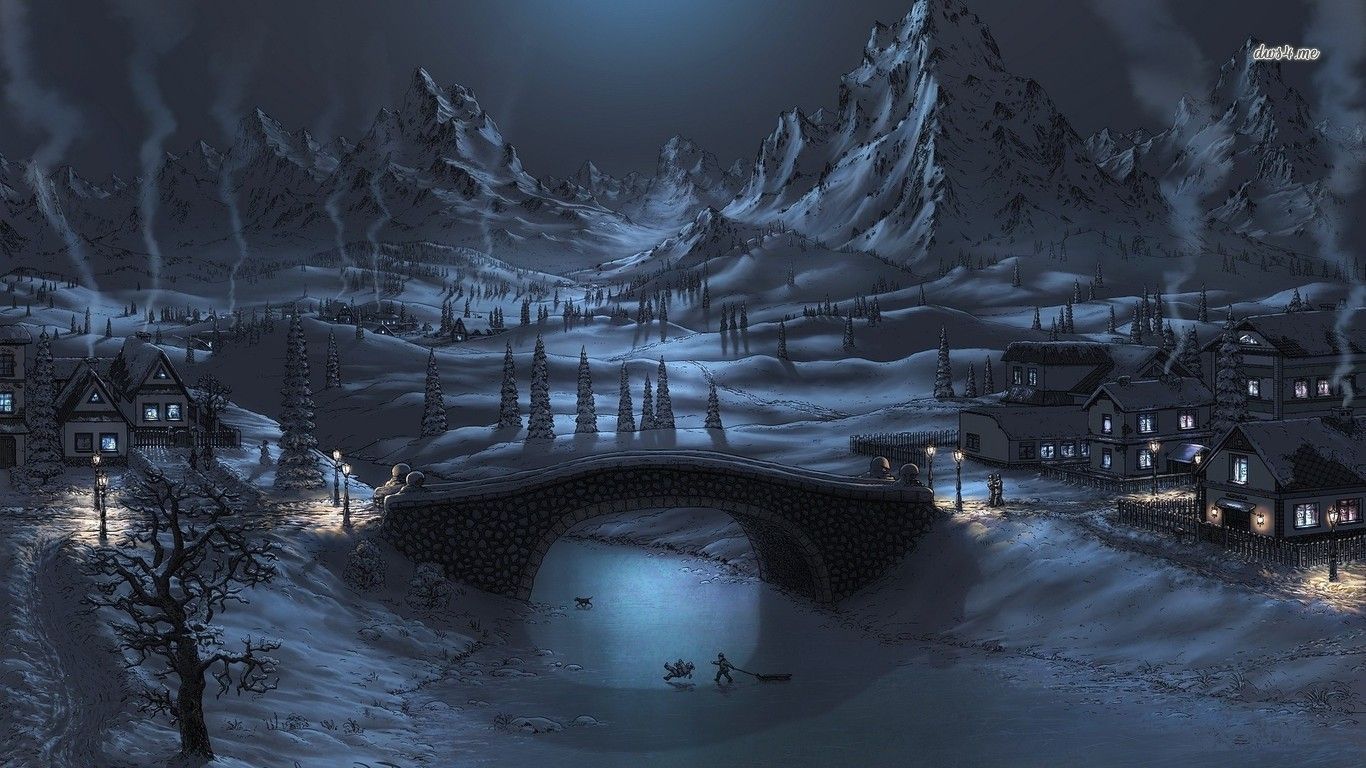 Winter night wallpaper - Digital Art wallpapers -