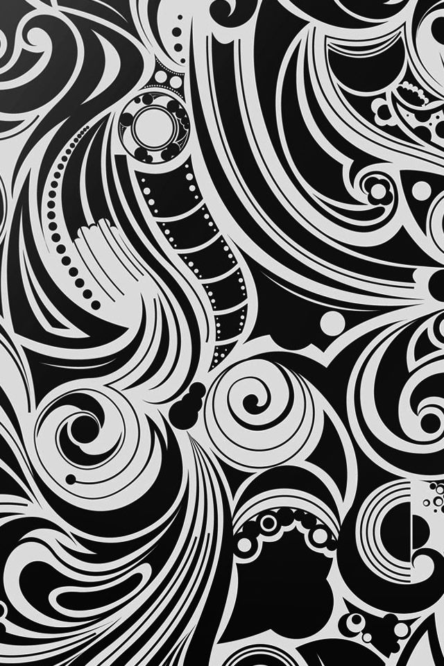 Black And White Swirls iPhone 4s Wallpaper Download | iPhone ...