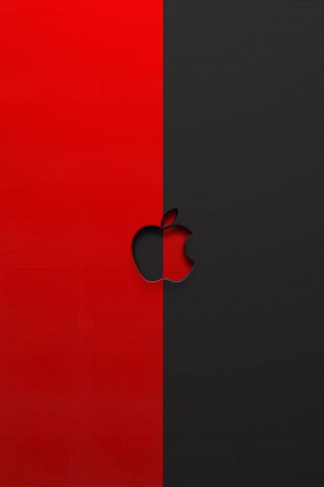 Red Black Apple iphone 4S wallpaper 640x960 | iPhone 4s Wallpapers ...