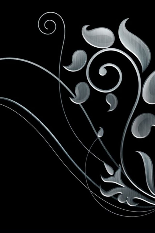 Silver on Black HD Wallpaper for iphone 4,iphone 4S - Free ...