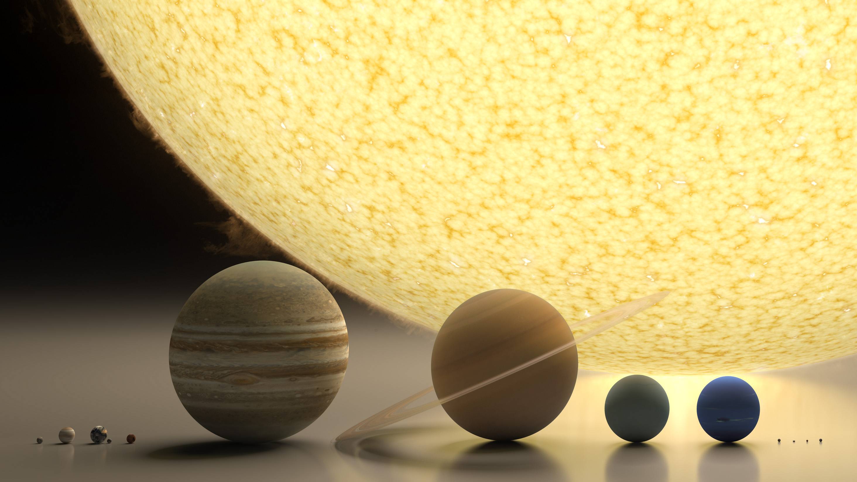 Solar System 3d Comparison Wallpaper | 2928x1647 | ID:52103