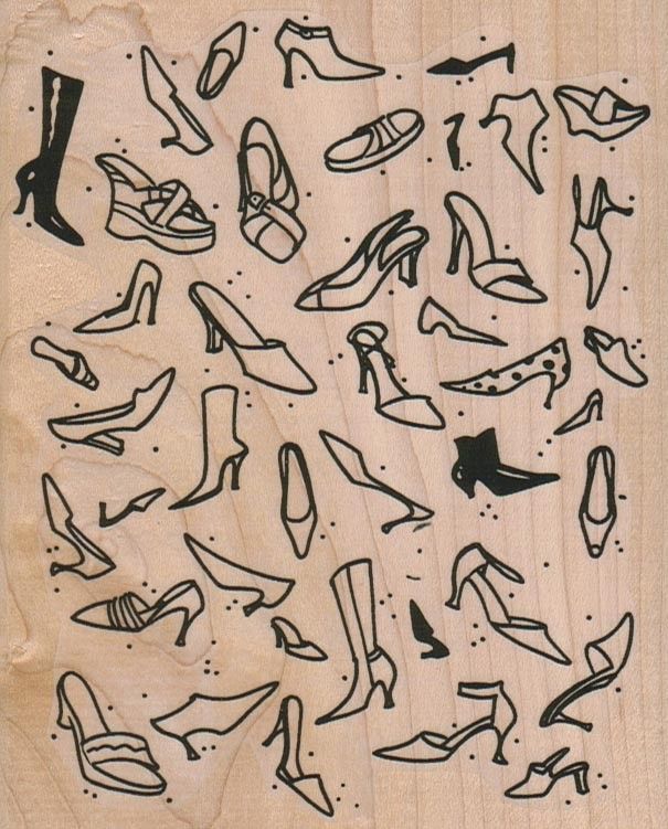 Shoe Background 4 1 / 4 x 5 1 / 4 - Backgrounds - Rubber Stamps