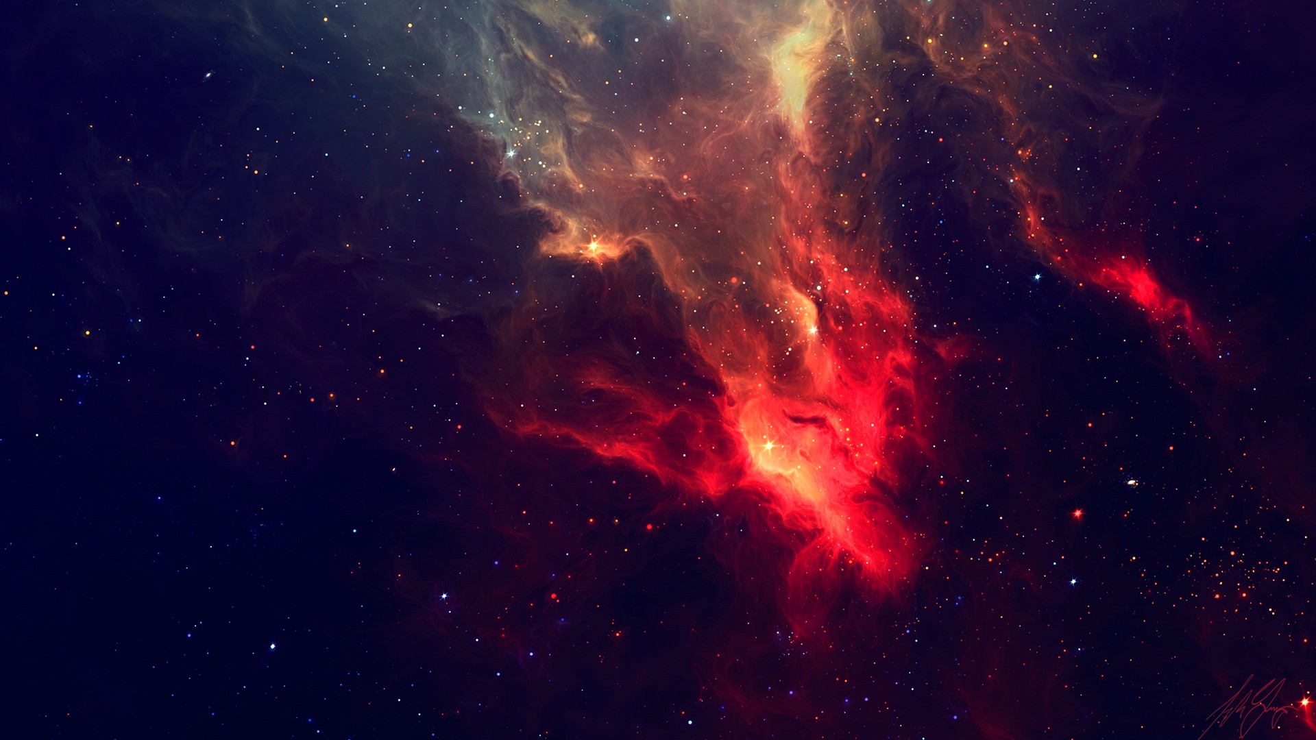 Red Galaxy Background Wallpaper