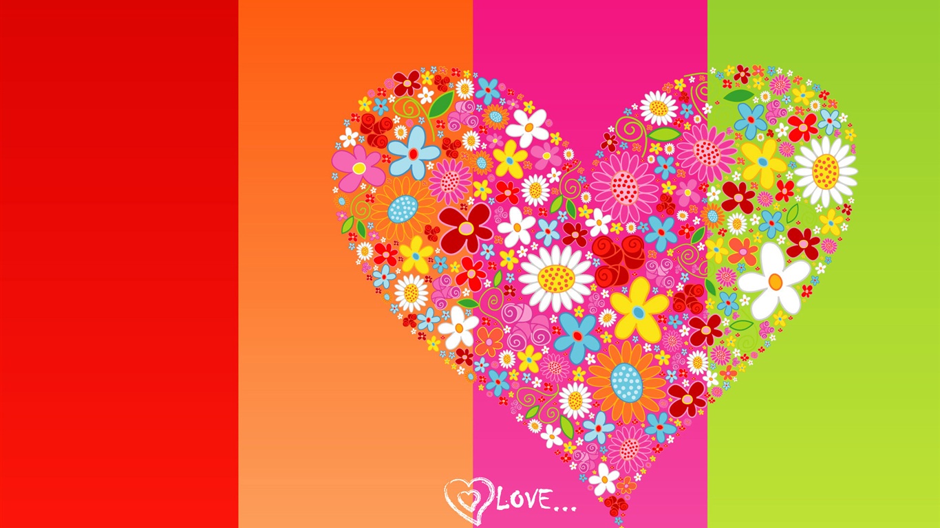 Love Love Heart Background Wallpaper 1366x768 Wallpaper Download