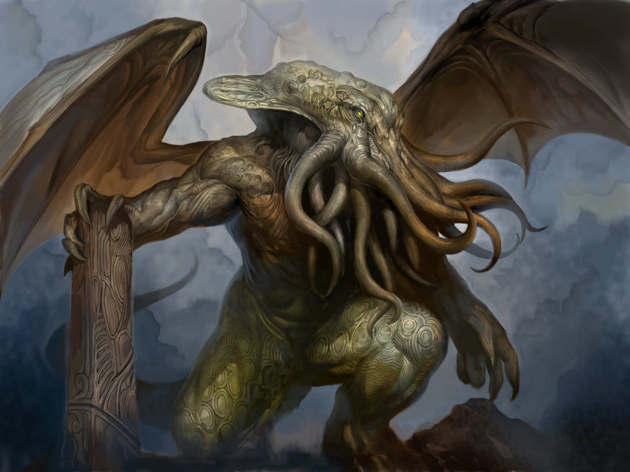 Fantasy art artwork monster creature octopus Cthulhu wallpaper ...