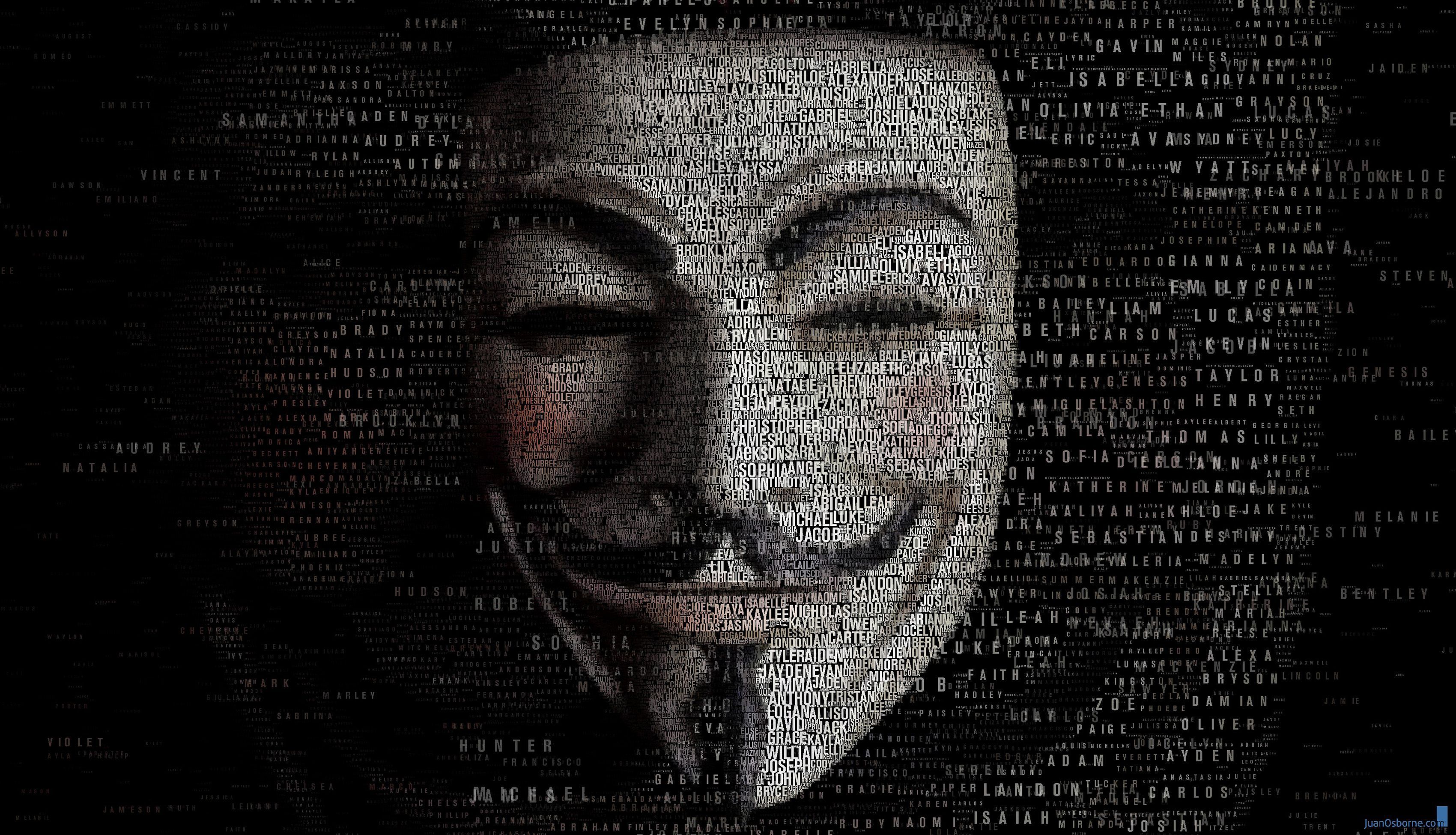 Anonymous Mask Wallpaper with Guy Fawkes Mask in Close Up HD