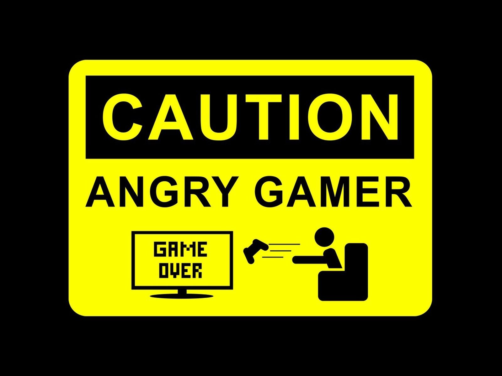 1600x1200 Caution angry gamer Wallpaper