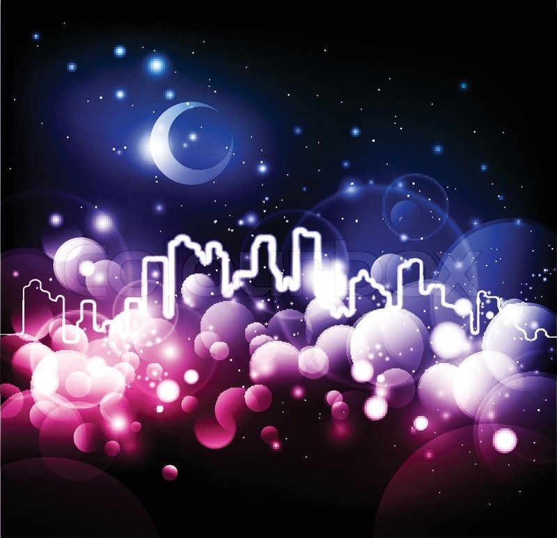 Abstract night city vector background | Vector | Colourbox