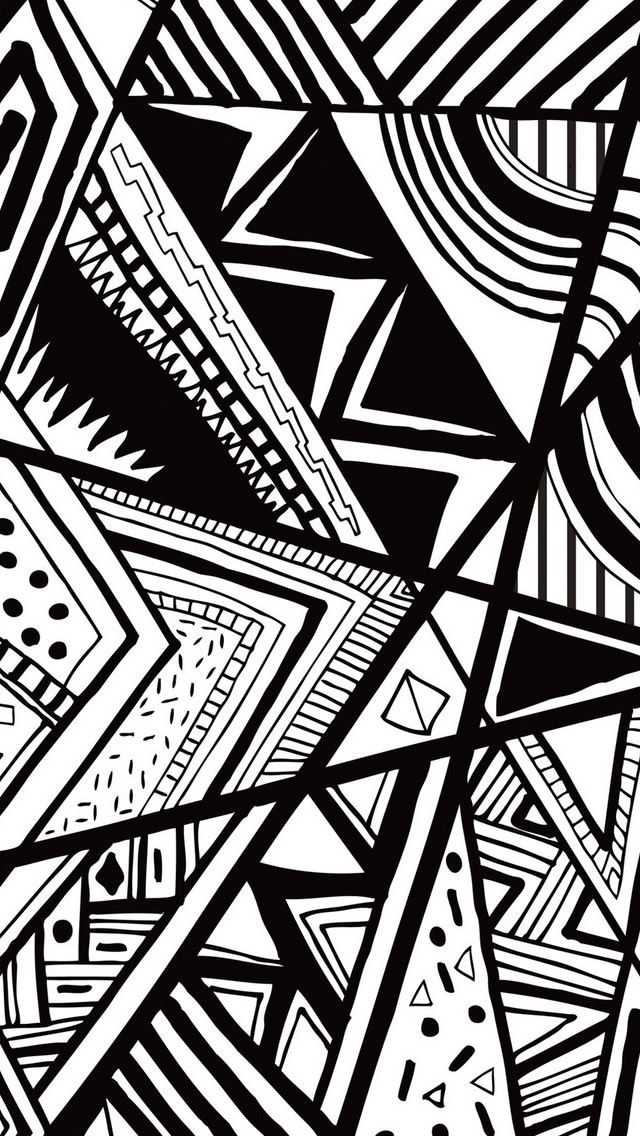 Blak and White Pattern Texture Wallpaper iPhone 5 640*1136 ...