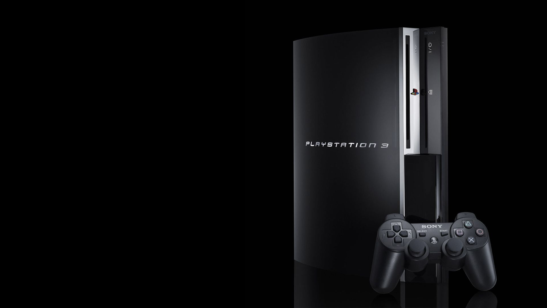 PS3 on Black Background Wallpaper