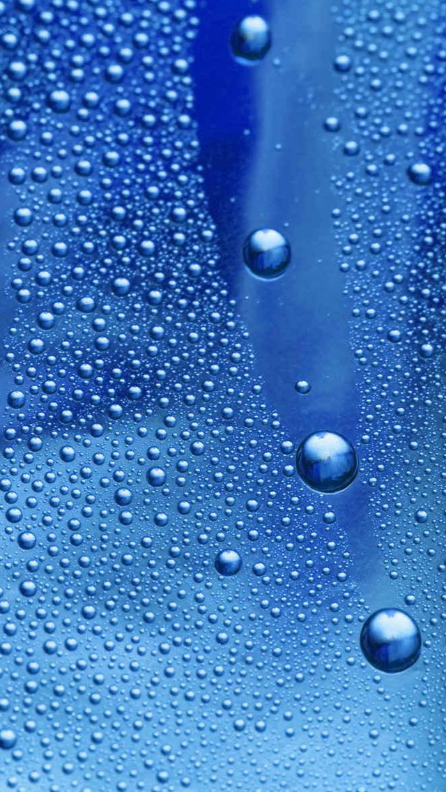 Water drops on blue glass iPhone 5s Wallpaper Download | iPhone ...
