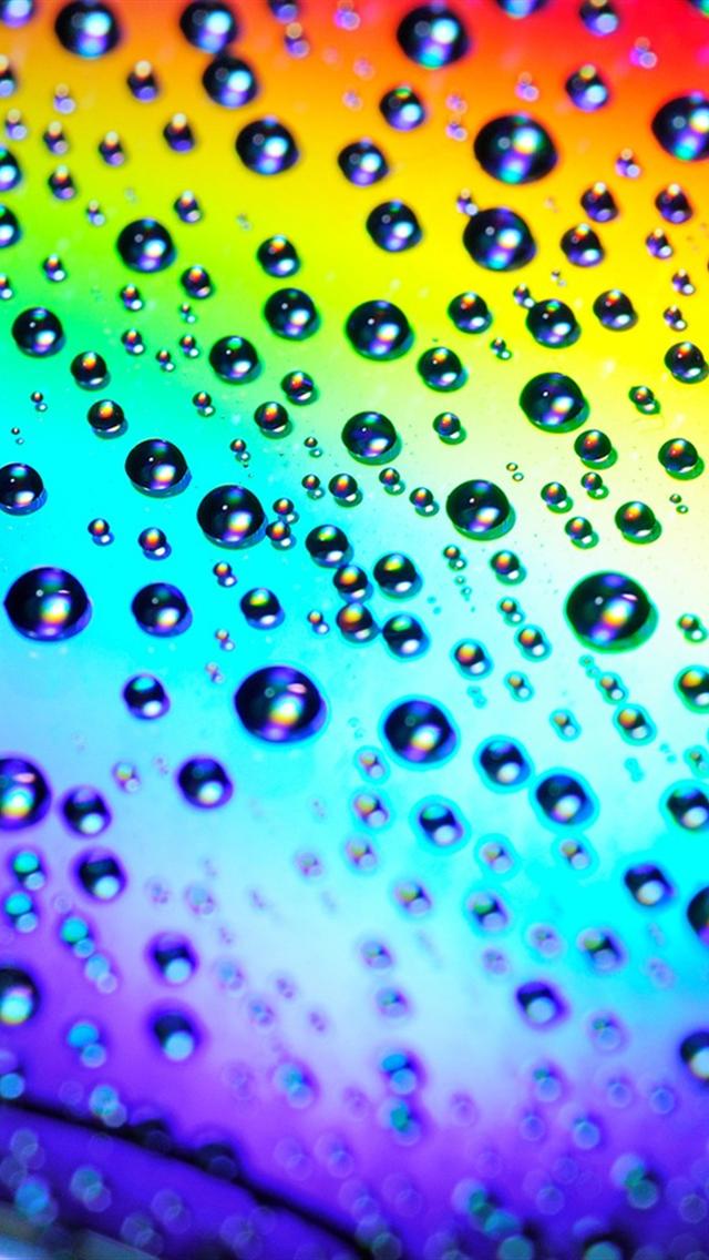 Water Drops On Rainbow iPhone 5 Wallpapers Hd 640x1136 Iphone 5 ...