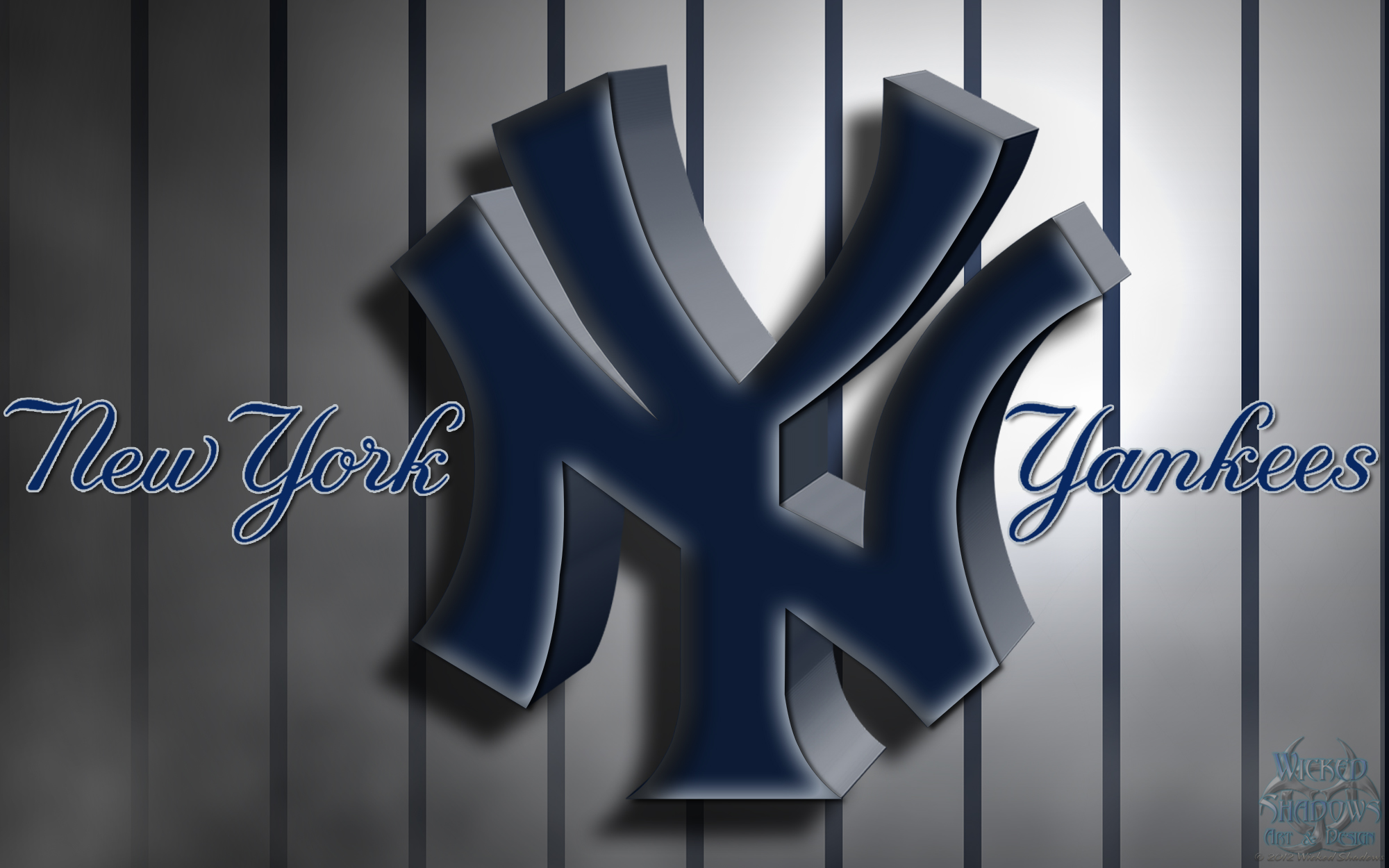 Wallpapers By Wicked Shadows: New York Yankees 3D Logo Wallpaper