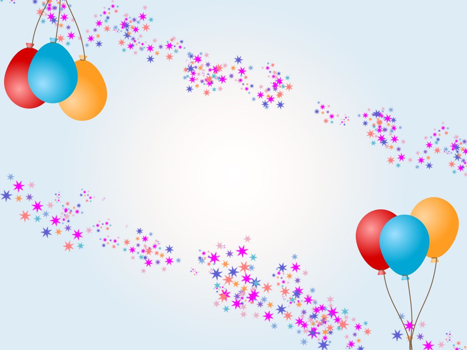 Balloons with Stars for Birthday Backgrounds - Cartoon, Holiday