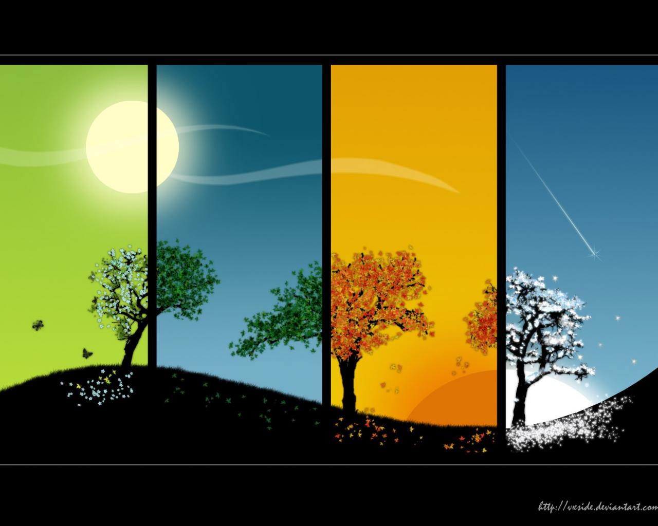 trees in boxes seasons hd wallpaper - (#27116) - HQ Desktop ...