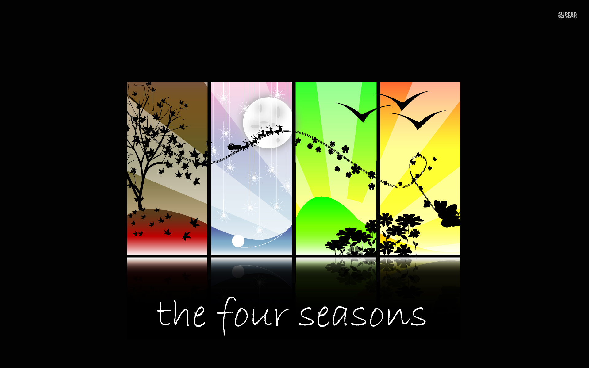 The four seasons, winter, spring, autumn, fall, summer, artistic ...