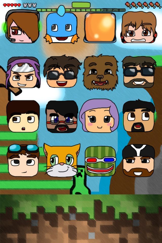 Minecraft Youtubers Themed IPhone 4 / 4S wallpaper by Minccifancutie